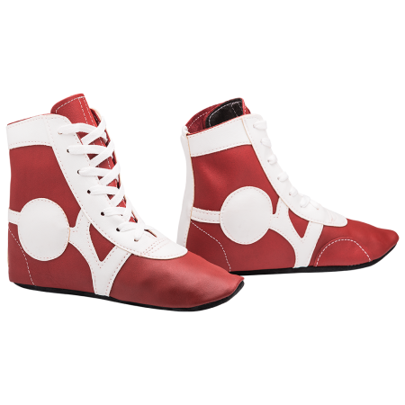 Купить Обувь для самбо SM-0102, кожа, красный Rusco в Лузе 