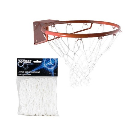 Купить Сетка баскетбольная Torres, нить 4 мм, белая в Лузе 