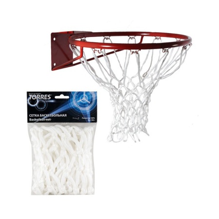 Купить Сетка баскетбольная Torres, нить 6 мм, белая в Лузе 